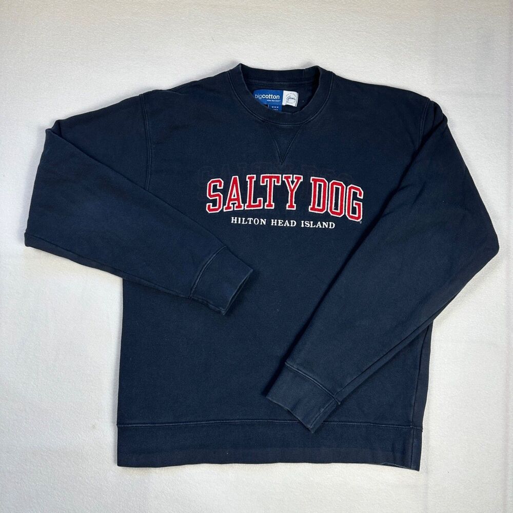 The Salty Dog Hilton Head Island Big Cotton Gear For Sports Navy Sweatshirt M
